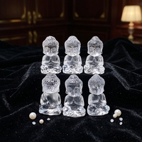 Statue de Bouddha Bébé en Cristal Naturel, Sculptée à la Main en Quartz Rose, Quartz Clair, Style Feng Shui, Souvenir