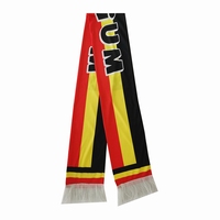 Hochwertiges kunden spezifisches Design gestricktes Polyester großes Sport fußballspiel Belgien Fußballfans Schal