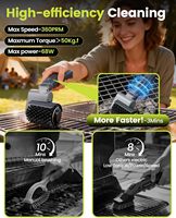 Brosse électrique pour barbecue extérieur, brosse de nettoyage de barbecue sans fil rechargeable avec 2 têtes rotatives