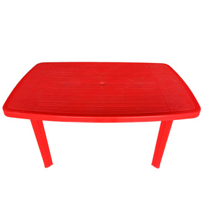 <b>Plastic</b> Outdoor Dining <b>Table</b> Set 6 Seats Rectangular Polypropylene For Beach Garden <b>Patio</b> Use - Product Image 4