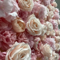 Mur de fleurs LE-521 Rose Blush Hydrangea, toile de fond florale 3D en soie, personnalisable, pour designer de mariages, décoration murale de scène