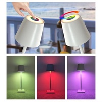 Lampe de table sans fil rechargeable par USB pour hôtel, lampe de table Poldina étanche avec interrupteur tactile pour chambre à coucher, hôtel, salon, restaurant