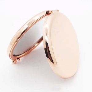 Wholesale Folded Round Branded Cosmetic Mirror Rose Gold Metal Pocket Mirror Personalized Pocket Mirror - Product Image 4