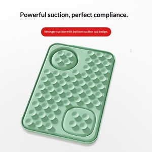 จานอาหารสัตว์เลี้ยงแบบพกพาซิลิโคนกันน้ำรุ่นใหม่ขายส่ง แผ่นรองอาหารแบบหนาพิเศษ ทนทานต่อการกัดแทะและการสึกหรอ - Product Image 5