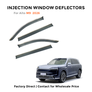 Injection Molded Chrome Window Deflectors for Aito M9 2026 PC Material Luxury Style Weather Shields - Product Image 1