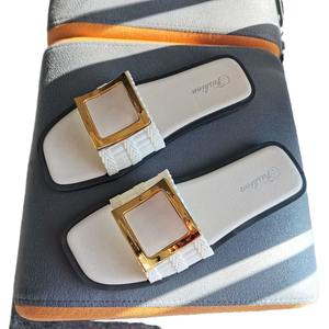 Kadınlar için yeni varış yaz daireler kare toka kayma-ons ile yumuşak alt kaymaz yüzey açık stil Flip-flop öğrenciler - Product Image 5