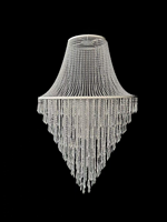 Lustre en cristal LED blanc/doré, luminaire suspendu, décoration de mariage, décoration de plafond pour événements