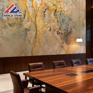Lastra di Marmo Giallo Dorato Naturale Lucidato Direttamente dalla Fabbrica Wenlei per Pavimenti e Pareti di Hotel, Cucine e Ville - Impermeabile - Product Image 3