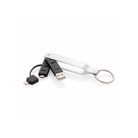 MFi Certified 2-in-1 Cable Keyring 3A Fast Charging 3-in-1 Pure Copper Ports Micro Type-C Type-C Includes Micro-USB for iPhone