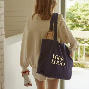 Vente en gros de sacs en toile avec logo personnalisé sacs à provisions en coton recyclé sacs en toile élégants pour épicerie - Product Image 2