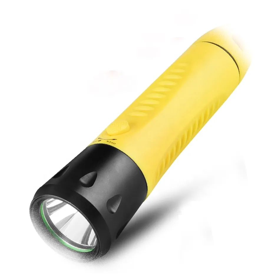 Lanterna de mergulho para mergulho, lâmpada de luzes LED para mergulho, lâmpada de luzes LED personalizada em ABS + alumínio, tamanho grande, laranja e amarelo, personalizada Liangte