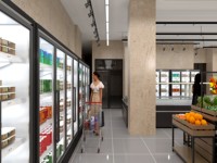 Étagère de supermarché autoportante double face en bois et métal, robuste, sur mesure, avec design 2D/3D – Fournisseur d'équipements