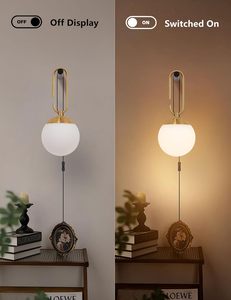 Simid Set bohlam lampu dinding G9, lampu dinding bohlam G9 Modern 2.3M berkabel 2 hitam emas akhir kaca gantung untuk kamar tidur samping tempat tidur - Product Image 4