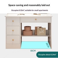 Coiffeuse moderne minimaliste avec panneau, meuble de rangement intégré, compacte, économique et multifonctionnelle pour chambre à coucher