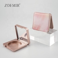Boîtier compact vide pour poudre, palette carrée pour blush et contour, palette de fards à paupières crème rose doré, avec compartiment intérieur de 40 mm, palette de maquillage pour poudre
