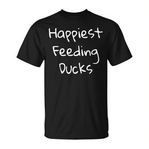 T-shirt Happiest Feeding Ducks, unisex, per adulti, media, in cotone nero, girocollo, a maniche corte, promozionale - Product Image 2