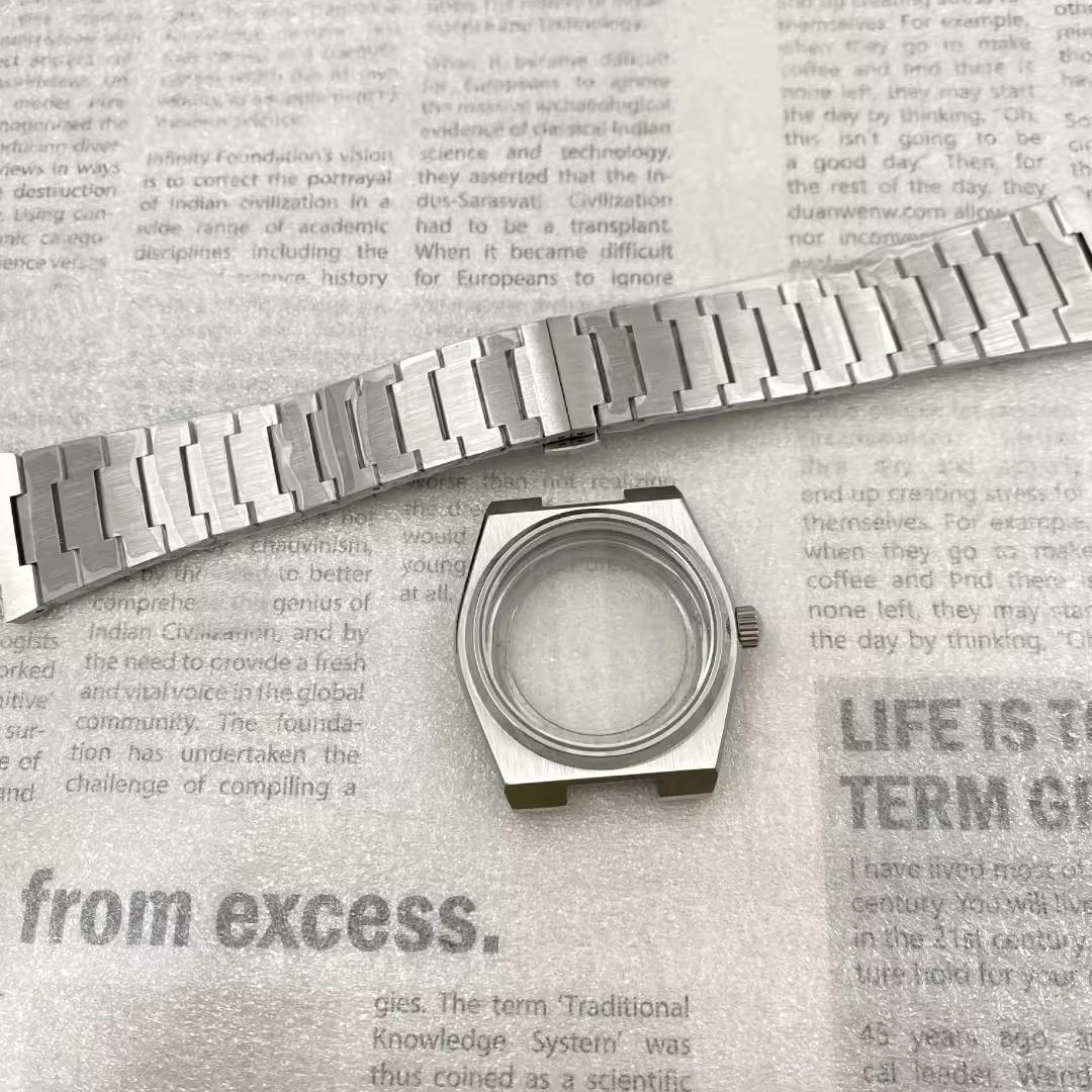 P/R/X/ 40mm Silver Stainless Steel Watch Case with Dial Hands  Waterproof Features Compatible with NH35/NH36 Movement
