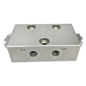 บล็อกวาล์วไฮดรอลิก กระบอกสูบแบบสองทาง 25Mpa G14G38 เหล็กอลูมิเนียมออกไซด์ สำหรับระบบไฮดรอลิกของรถเครนและรถยก - Product Image 1