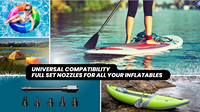 Pompe à air électrique rechargeable 20 psi pour SUP, kayak, bateau gonflable, kite, dégonflage de tente