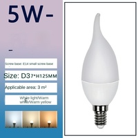 Ampoules LED Candelabra E12 5W 450 Lumens Blanc Chaud Lumières de Chandelier Type Bougie Petite Base Aluminium 80 CRI 50000 Heures