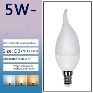 หลอดไฟ LED แบบเชิงเทียน E12 5W 450 ลูเมนส์ แสงวอร์มไวท์ สำหรับโคมระย้า ฐานเล็ก อะลูมิเนียม 80 CRI ใช้งานได้ 50000 ชั่วโมง - Product Image 2