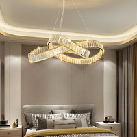 Lustre LED moderne de luxe, design magique en cristal doré, lampe suspendue pour hôtel, salon, hauteur réglable, matériau en acier