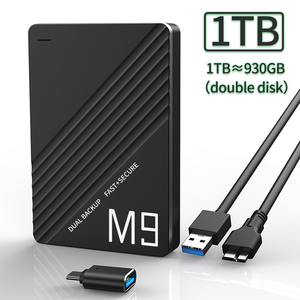 ฮาร์ดดิสก์พกพาภายนอกใหม่ 1TB วัสดุ ABS แบบสองชั้น สำหรับใช้งานกับเดสก์ท็อป/แล็ปท็อป อินเทอร์เฟซ Mini USB ความเร็ว 1000Mbps มีสินค้าในสต็อก - Product Image 1