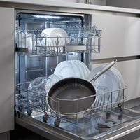 Poêle à frire multicouche en acier composite, poêle à frire en acier inoxydable alvéolé, compatible avec toutes les plaques de cuisson, passe au lave-vaisselle et au four