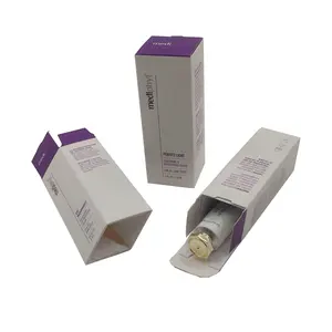 Caja de embalaje de lápiz labial, lápiz labial de papel blanco, holográfico, reciclado UV