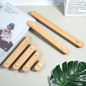 Tirador de cajón de madera maciza con forma de barra, estilo escandinavo, ecológico, para puerta de armario, para muebles de habitación infantil - Product Image 5