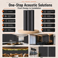 Panneau acoustique moderne en lattes de bois pour salon, chambre, mur TV, panneau mural décoratif insonorisant en mélamine, finition chêne noyer