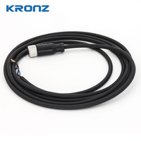 Connecteur femelle KRONZ M12 à 5 broches, droit, câble PVC blindé pré-assemblé de 2 m, IP67, pour connexion de capteurs et d'actionneurs industriels