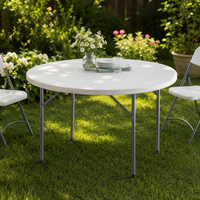 Table à tréteaux moderne et portable en plastique durable, plateau de 4,5 cm d'épaisseur et cadre renforcé, idéale pour les entrées d'hôtels et les salles à manger commerciales