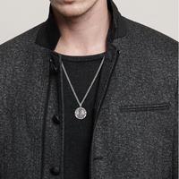 Haute qualité classique Vintage religieux chrétien 925 argent Sterling Saint Christopher collier pendentif rond