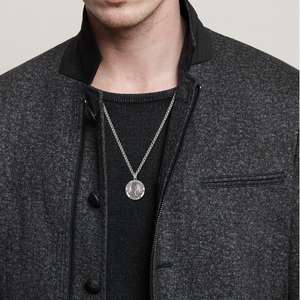 高品質クラシックヴィンテージ宗教クリスチャン925スターリングシルバーセントクリストファーラウンドペンダントネックレス - Product Image 3