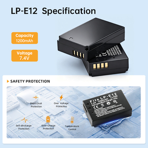 Batterie rechargeable LP-E12 7,4 V pour appareils photo Rebel SL1 100D Kiss X7 EOS M Series - 1200 mAh - Product Image 2