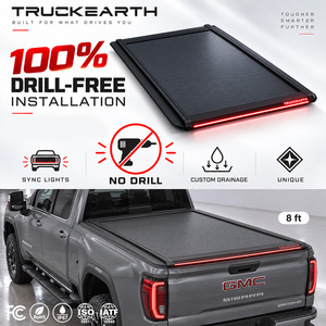 Couverture de benne rigide rétractable à LED GMC Sierra 2500HD pour benne de 8 pieds en alliage d'aluminium - Product Image 1
