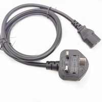 Câble d'extension britannique AC bon marché vers IEC BSI 250v C7 UK prise 3 broches pour ordinateur portable cordon d'alimentation
