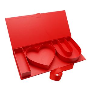 กล่องของขวัญรูปตัวอักษร I love You สำหรับใส่ช็อกโกแลต ตกแต่งด้วยดอกไม้และช็อกโกแลตสำหรับวันวาเลนไทน์ - Product Image 4