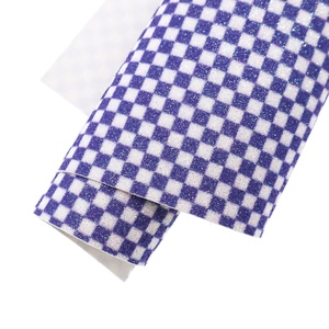 DIY <span class=keywords><strong>pelo</strong></span> elaboración Tartan <span class=keywords><strong>Plaid</strong></span> Ultra fino brillo grueso sintético tela de vinilo de sábanas de cuero - Product Image 5