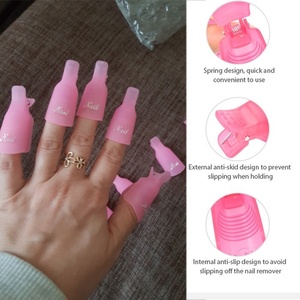Clips en plastique pour Nail Art, dissolvant de <span class=keywords><strong>vernis</strong></span> en Gel UV, outil d'enveloppe, enlèvement fluide du <span class=keywords><strong>vernis</strong></span>, outils de manucure, Clips de dissolvant pour ongles - Product Image 5