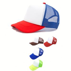 Gorras de malla de espuma de 5 paneles de alta calidad con logotipo bordado Impresión de transferencia de sublimación personalizada Sombreros de camionero lisos - Product Image 2