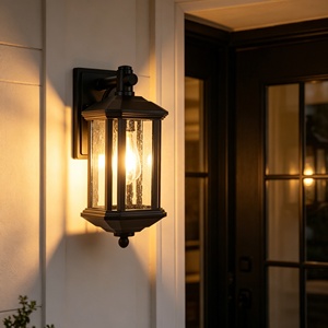 Lanterne de Jardin Suspendue Minimaliste Industrielle Étanche pour Extérieur, Noir Mat, pour Porte d'Entrée, Passage, Porche - Product Image 2