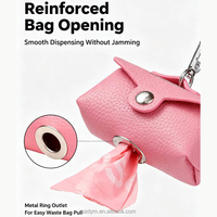 Sac de ramassage de déjections canines en cuir PU pour la promenade en extérieur, distributeur de sacs à déjections pour animaux de compagnie, pochette de transport pour déjections pour laisse