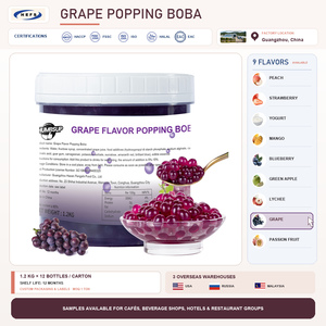 Bolas de Jugo de Uva Explosivas (Popping <span class=keywords><strong>Boba</strong></span>) 1.2kgx12 Cartón, Dulces Bolas Moradas para Té de Burbujas, Yogur y Postres de Frutas - Product Image 1