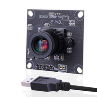 Módulo de Cámara Industrial con Sensor CMOS Mini HD de 1080P F22 12mm 30 sin Distorsión, Plug and Play, UVC, 32*32mm, Montaje M12, Multi-OS