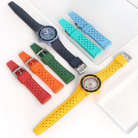 Bracelets de montre universels en caoutchouc FKM, fluororubber, 20 mm, 22 mm, bracelets de montre en silicone pour plongée pour Seiko