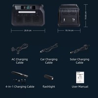 ANSIMSGO Catu Daya Luar Ruangan Portabel 1800W 220V Eurocode Baterai LiFePO4 Inverter Gelombang Sinus Murni Kapasitas Besar untuk Perjalanan Mandiri