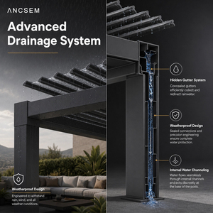 <span class=keywords><strong>Pergola</strong></span> <span class=keywords><strong>Bioclimatique</strong></span> ANCSEM en Aluminium à Toit Réglable, Autoportante, pour Jardin et Terrasse – Vente Chaude <span class=keywords><strong>Usine</strong></span> - Product Image 4