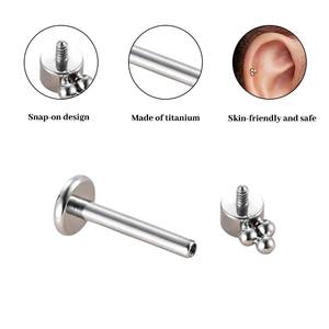 ต่างหูไทเทเนียม G23 แบบเกลียวใน ขนาด 16G สำหรับทุกเพศ ประดับเพชรซิคอนสีขาว สำหรับเจาะริมฝีปาก กระดูกอ่อน หู ทิวส์ และเฮลิกซ์ ขายส่ง - Product Image 5